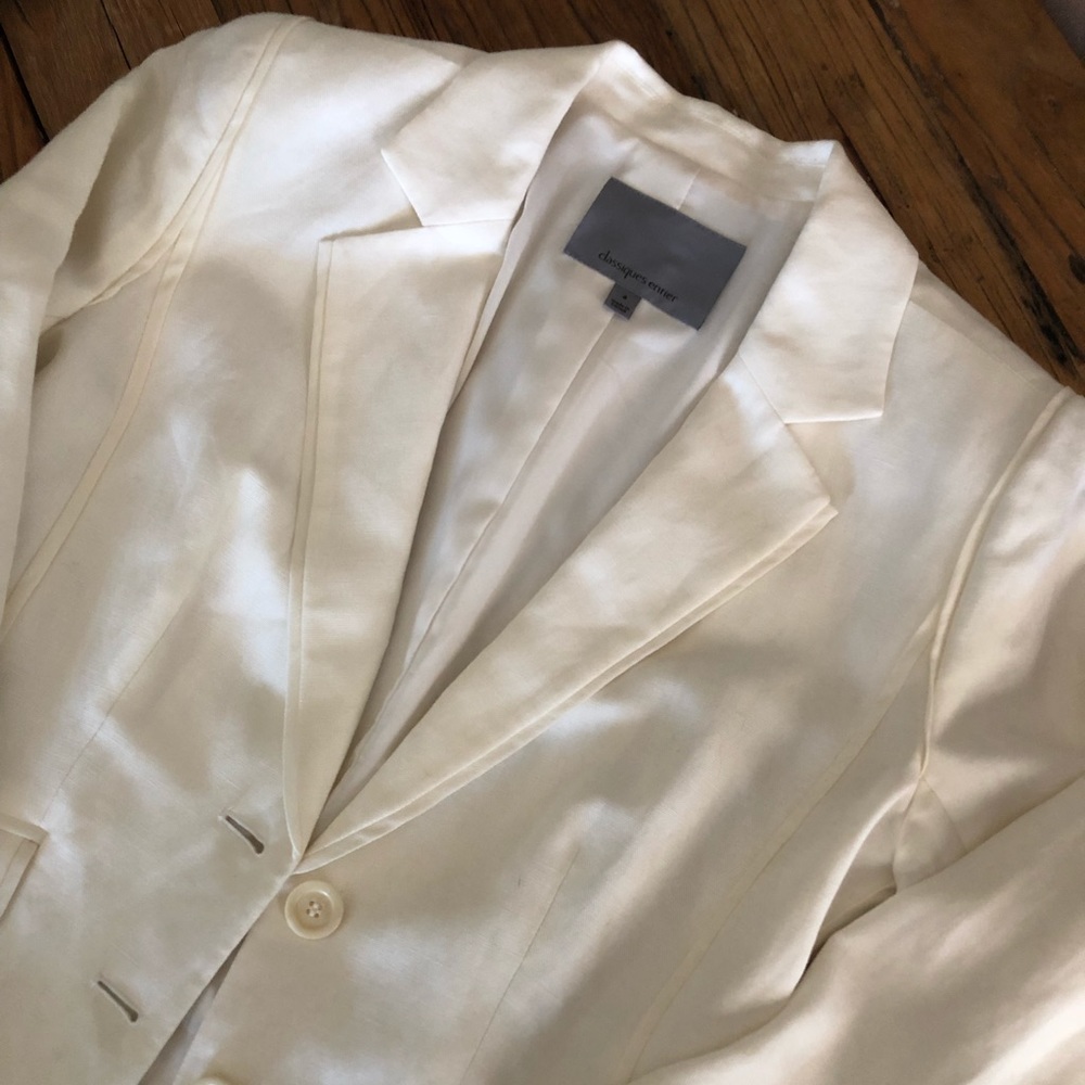 Classiques Entier White Linen Blazer